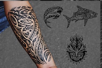 do sleeve tattoo design, realistic tattoo design