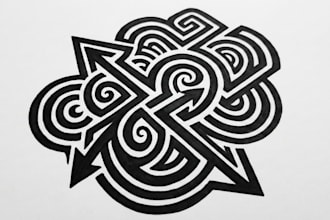 custom an abstract black tattoo design