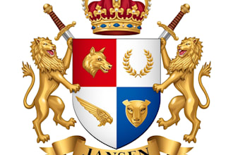 create luxury heraldic, coat of arms logo design