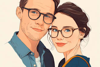 design couple portrait wedding portrait art