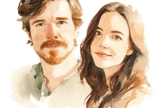 custom watercolor family portrait from photo