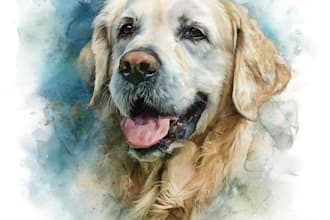 draw digital watercolor portrait of your pets, cat, dog