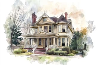 watercolor a house portrait