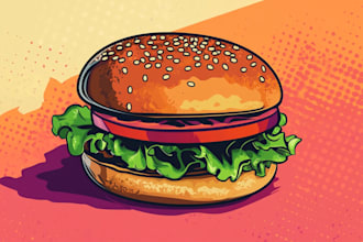 draw food pop art of your food pop art