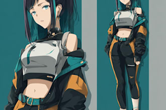 draw anime character an illustration and anime character