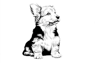 draw vector line art for your pet