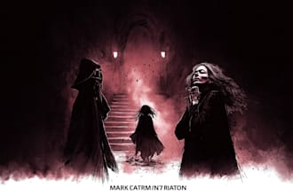 do ultimate detailed dark art illustration for you