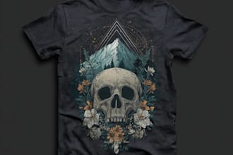 create distressed retro t shirt illustrations