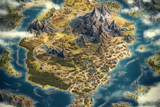 draw map illustration map design fantasy map illustration