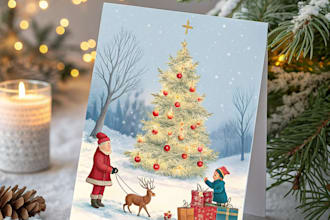 design christmas card and christmas illustration