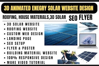 design a professional solar website with 3d visuals and branding