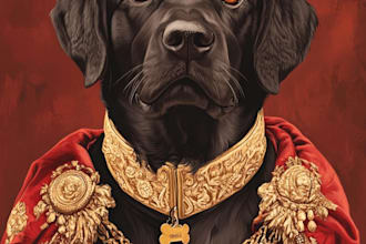 draw a cute portrait illustration of your pet, cat, dog