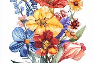 draw botanical illustrations of flowers