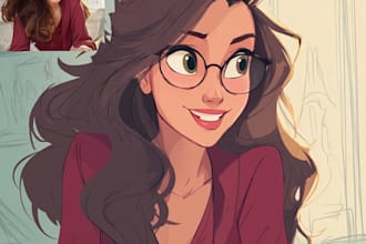 do disney style cartoon portrait