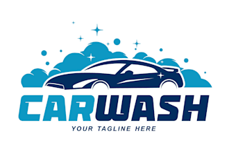create modern car details, car wash logo design
