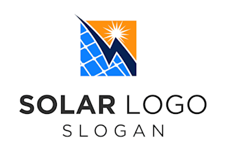 design unique solar penel logo with original concept
