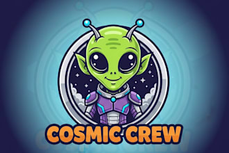 do alien esport mascot logo for you with t shirt design