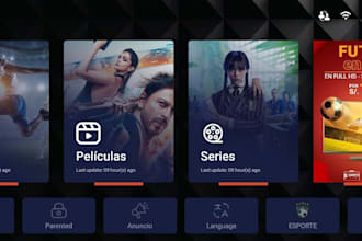 design any iptv apps UI using figma for a clean app rebrand and development
