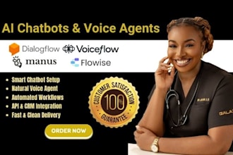 build dialogflow chatbot,voiceflow manus ai, voice agent flowise,n8n synthflow