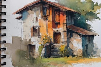 create home portrait watercolor art from photo