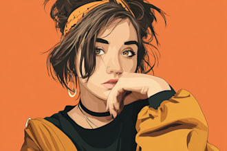 make your high quality vector portrait