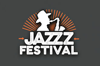 design outstanding jazz music party logo  in high definition