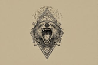 draw awesome vintage illustration or badge