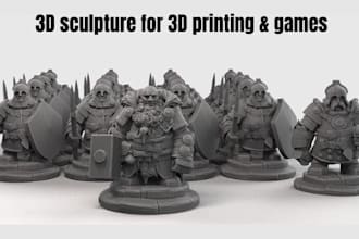 sculpt 3d sculpture 3d model creatures 3d sculpting game ready 3d model zbrush
