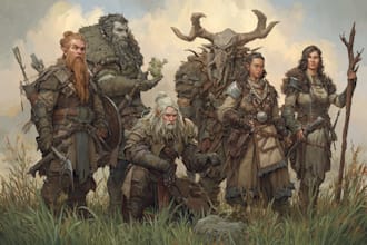 design custom dnd party portraits and group art