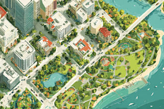 create custom illustrated vector map