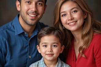 made an amazing christmas family portrait