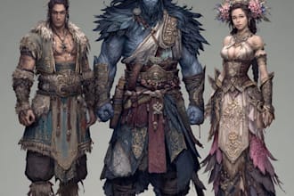 make dnd character art illustration commissions