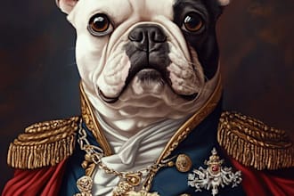 do a custom pet portrait, dog portrait, cat portrait