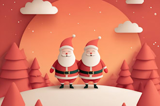 draw unique christmas illustration