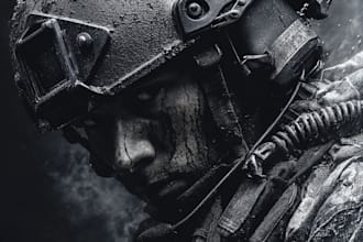 make military dark art design for your brand