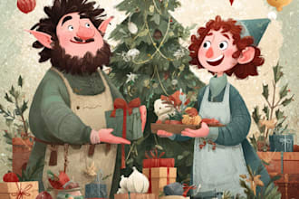 create festive holiday christmas illustration design