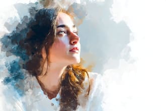 design watercolor vactor portrait illustration from a photo