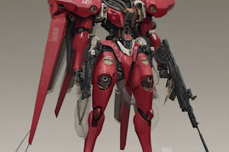 do anime style mecha robot illustrations