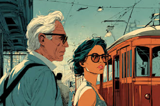 create cool retro comic art design illustration