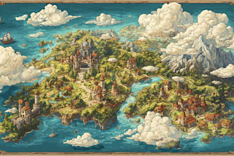 design fantasy map illustration, country city map, vector world map cartography