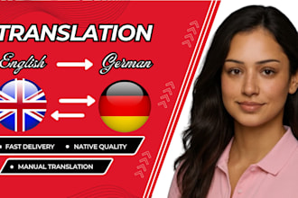 provide accurate english to german translation with native quality
