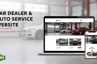 create a car dealer garage auto repair car factory and car service website