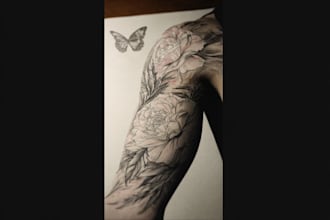 create a beautiful flower tattoo design for you
