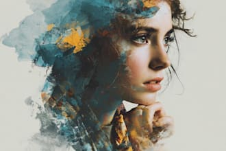 paint expressive colorful abstract portraits
