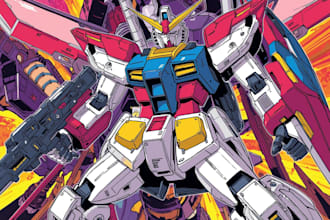 making anime, mecha, pop art ,fan art and unique character