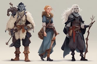 make a fantasy dnd party charecter art
