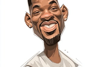 draw a digital caricature cartoon from a photo