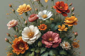 draw a detailed botanical illustration of a plant or flower