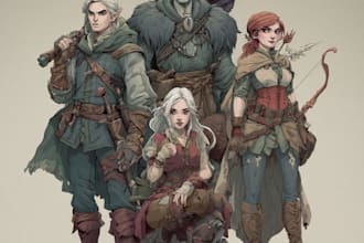 create a dnd character, fantasy character, dnd party