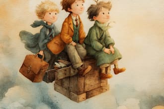 illustrate watercolor children story book illustration